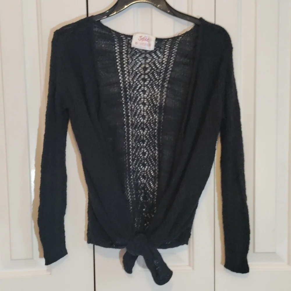 Justice dark blue cardigan sweater girls size 10